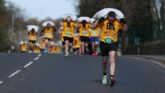 Hundreds take part in Easter coal-carrying race