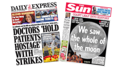 The Papers: Doctors 'hold patients hostage' and 'The whole of the moon'